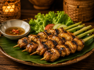 Brochettes de poulet citronelle